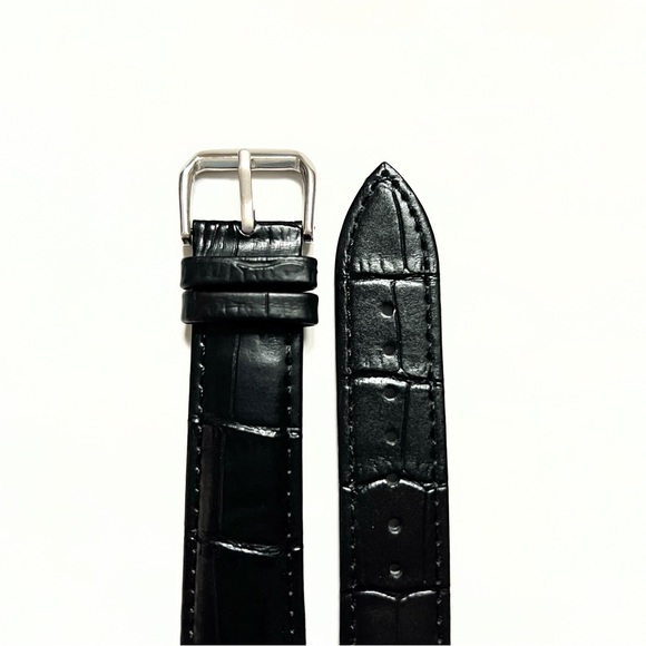 New Black Genuine Leather Croc. Watch Strap (The Heritage Collection) - Picture 3 of 4